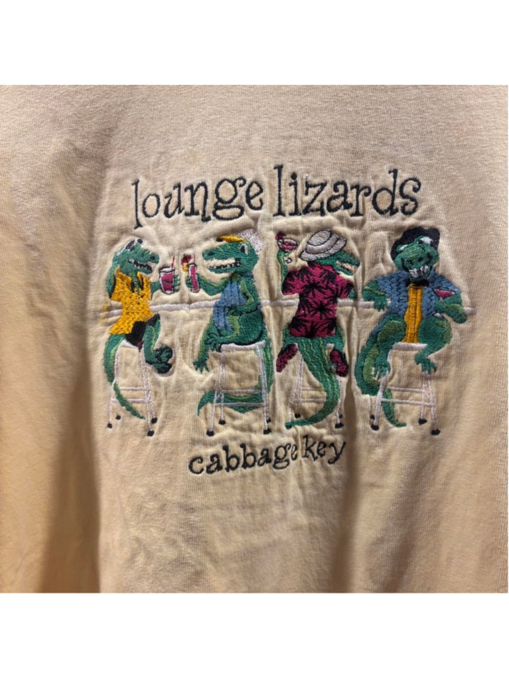 Vintage Yellow Lounge Lizards Cabbage Key tee